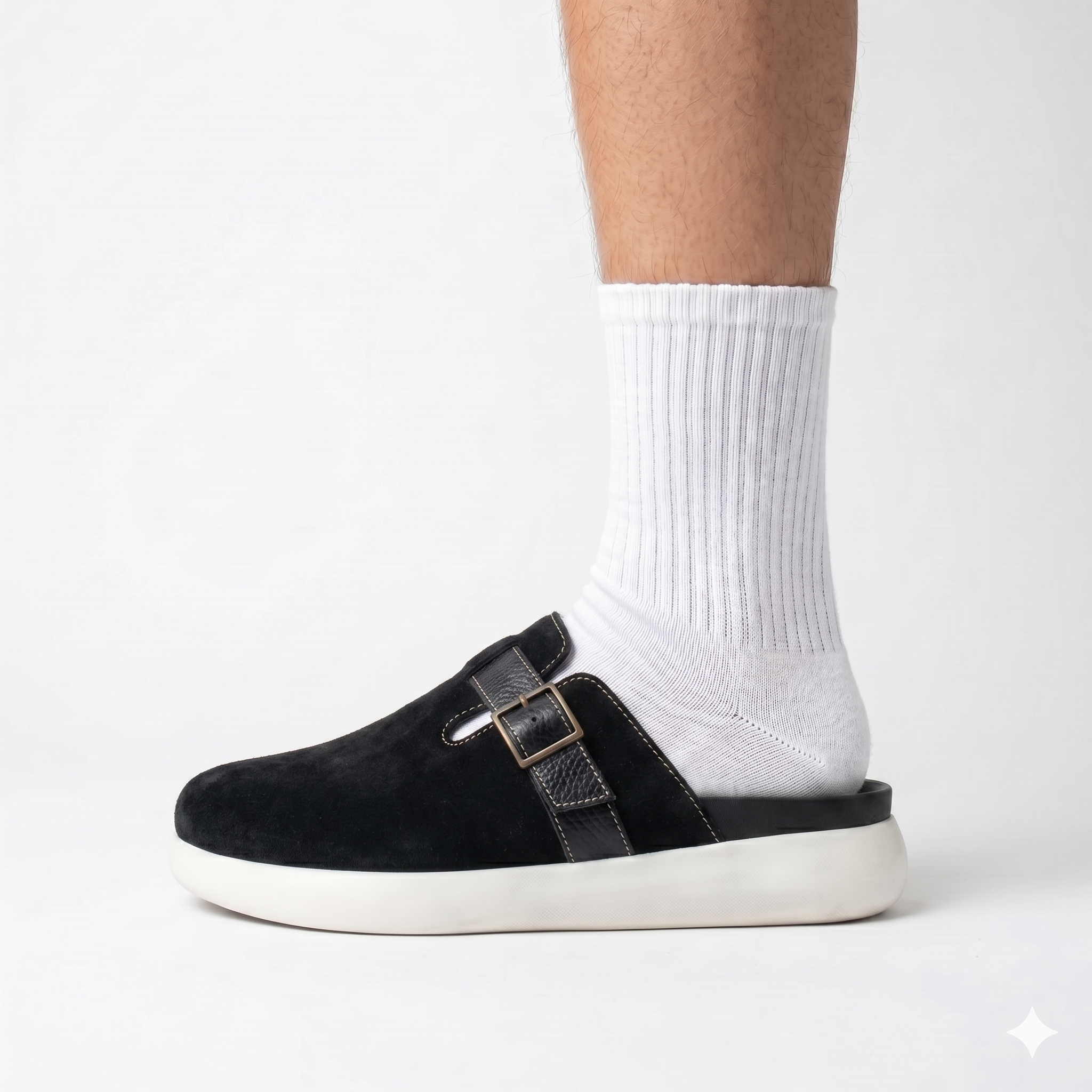 The Nomad Suede Clog – Obsidian