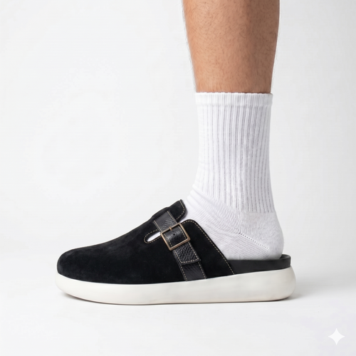The Nomad Suede Clog – Obsidian