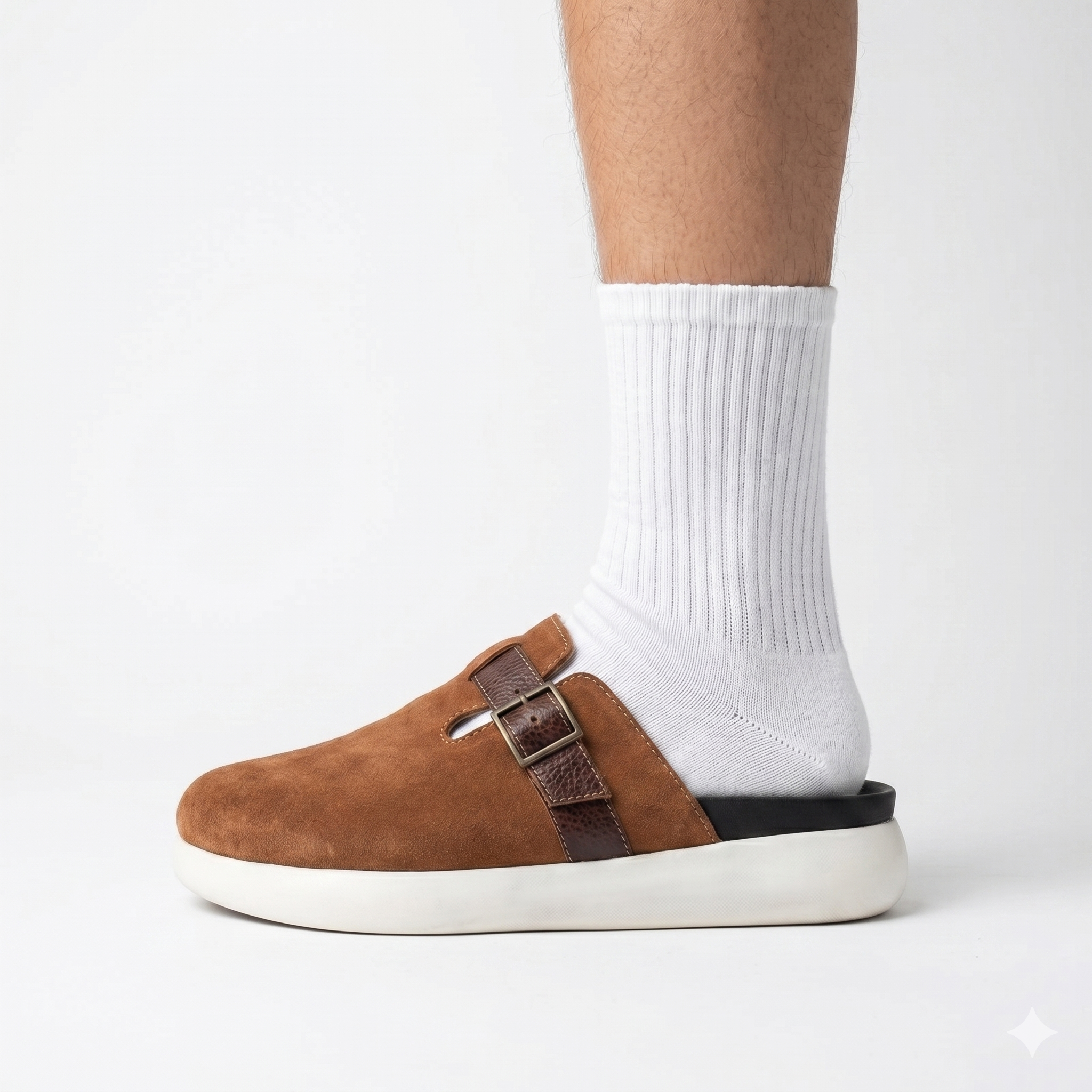 The Nomad Suede Clog – Caramel Tan