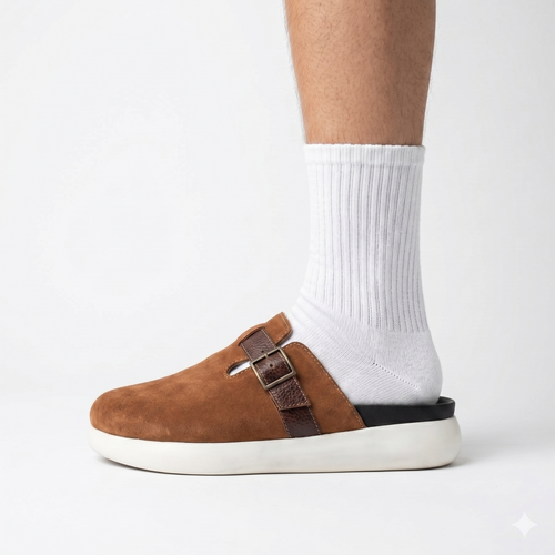 The Nomad Suede Clog – Caramel Tan