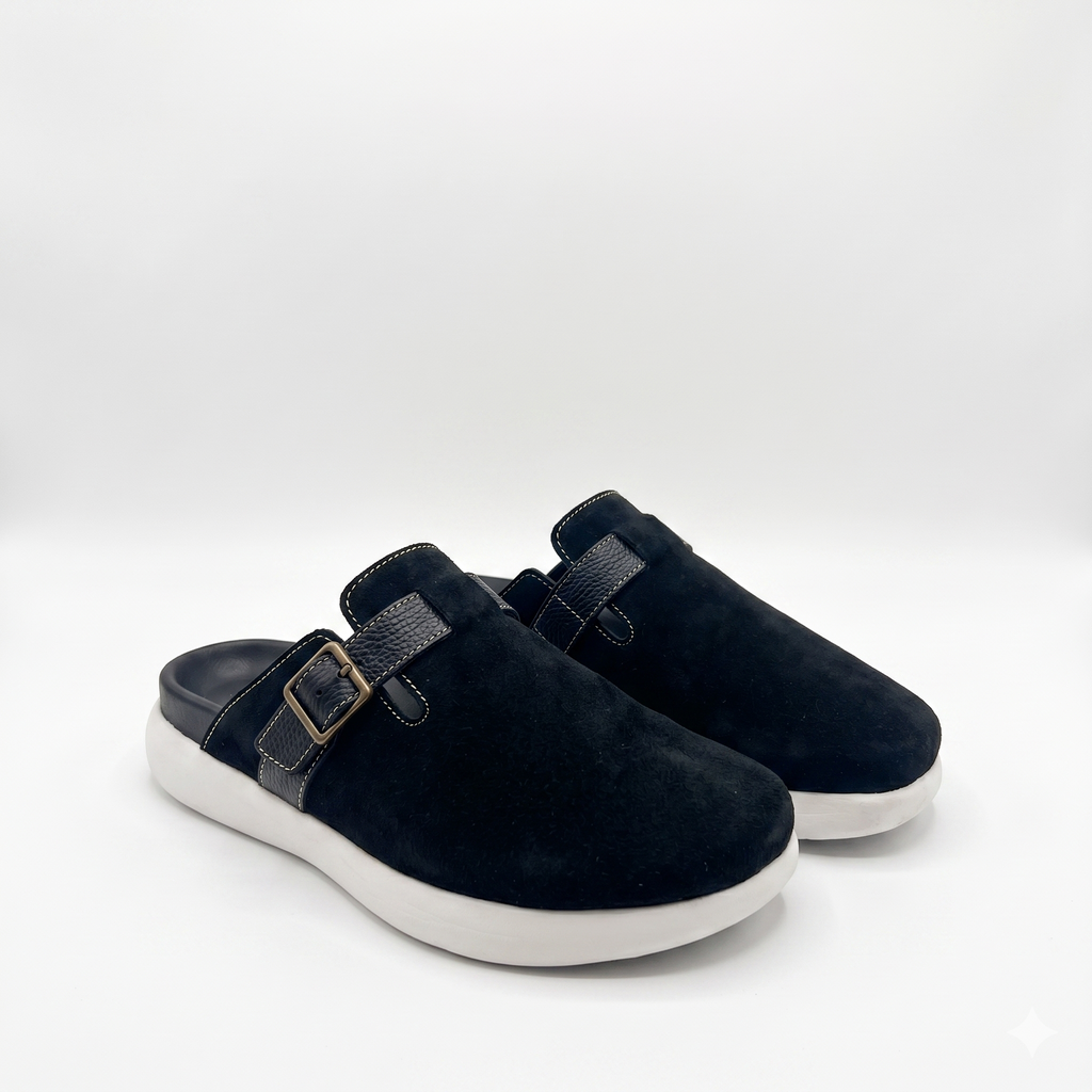 The Nomad Suede Clog – Obsidian