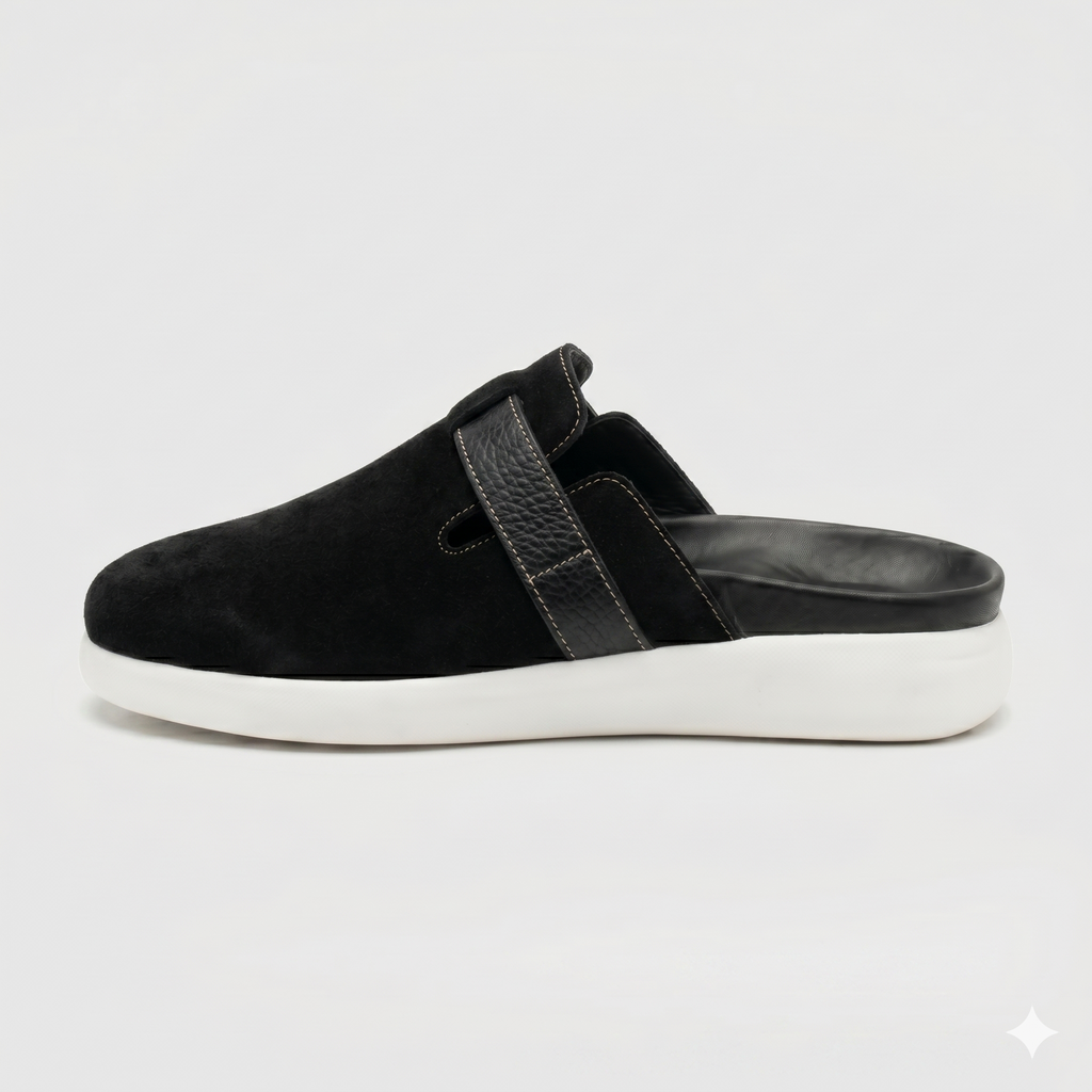 The Nomad Suede Clog – Obsidian