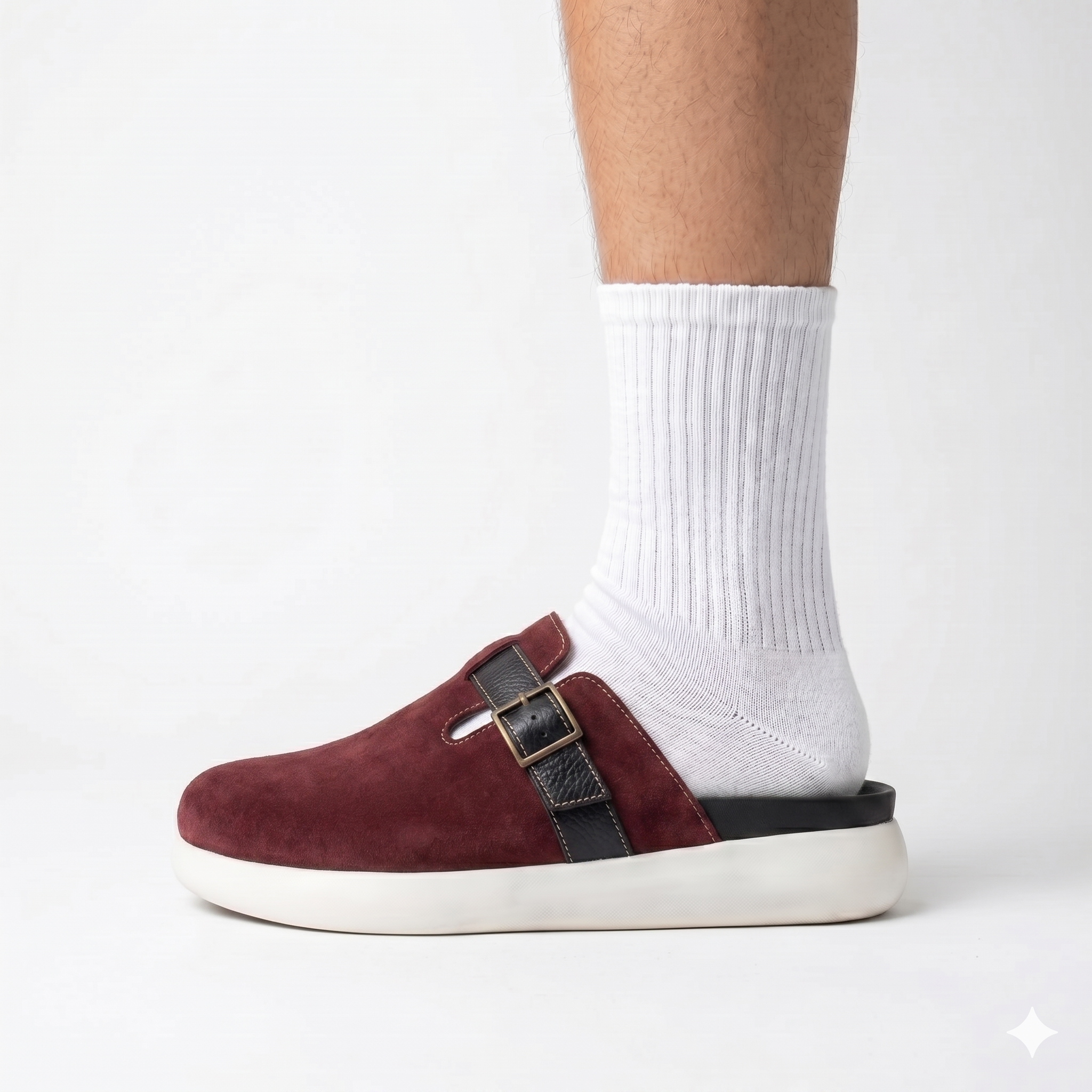 The Nomad Suede Clog – Cherry
