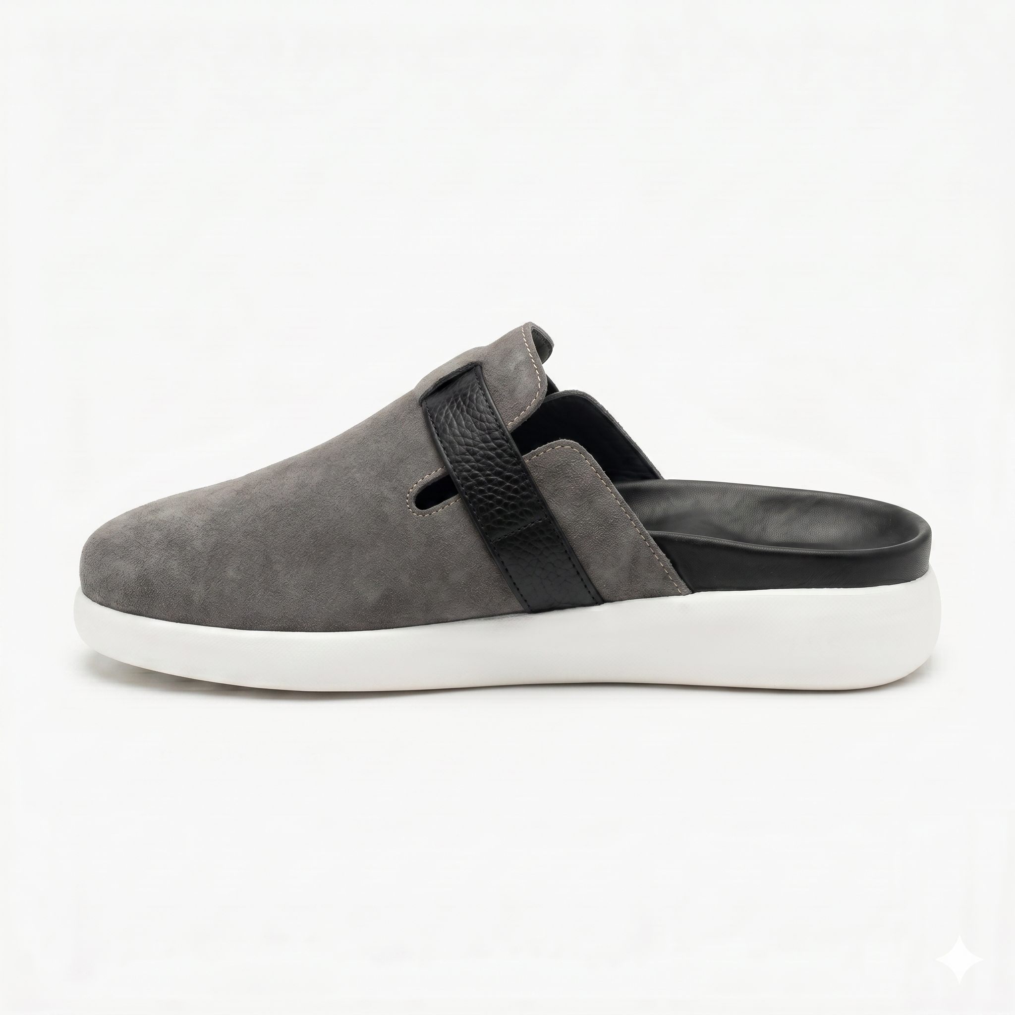 The Nomad Suede Clog – Stone Grey