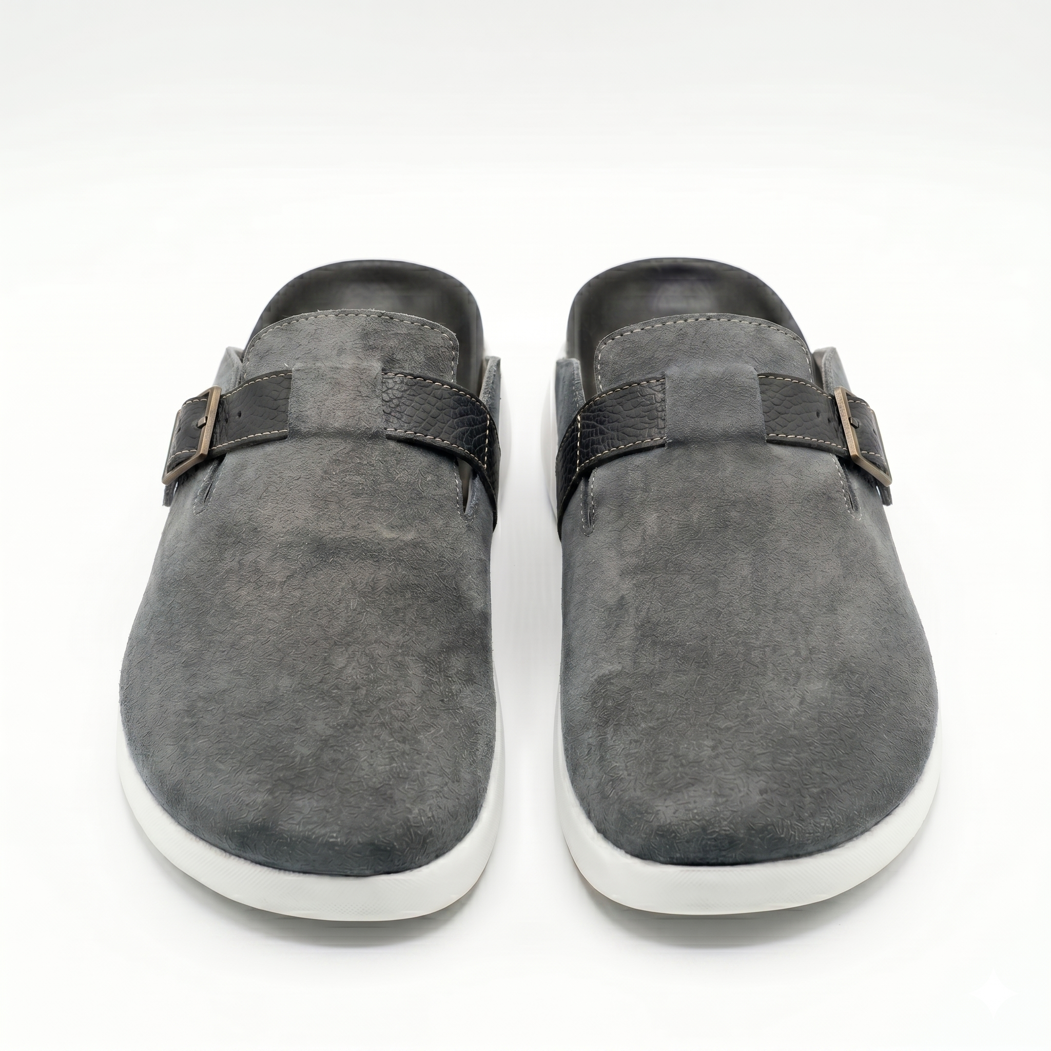 The Nomad Suede Clog – Stone Grey