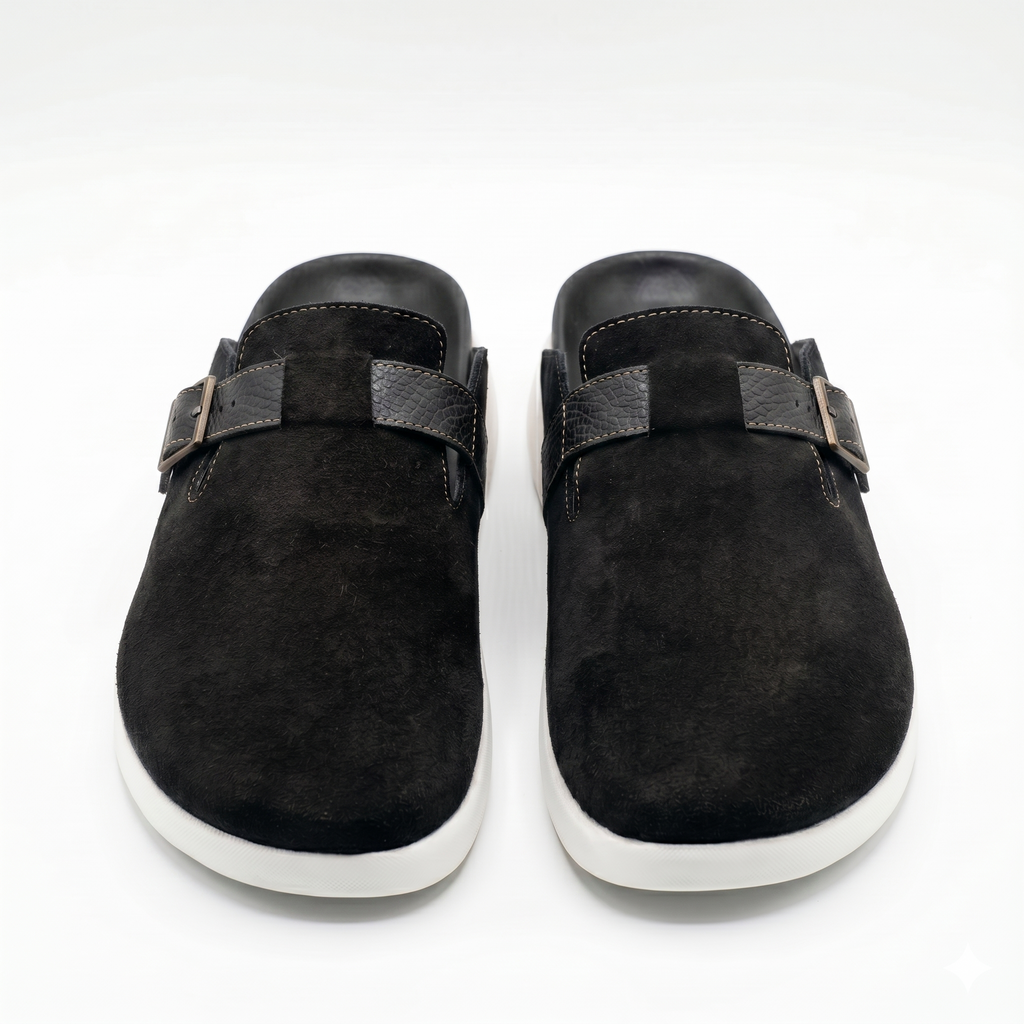 The Nomad Suede Clog – Obsidian