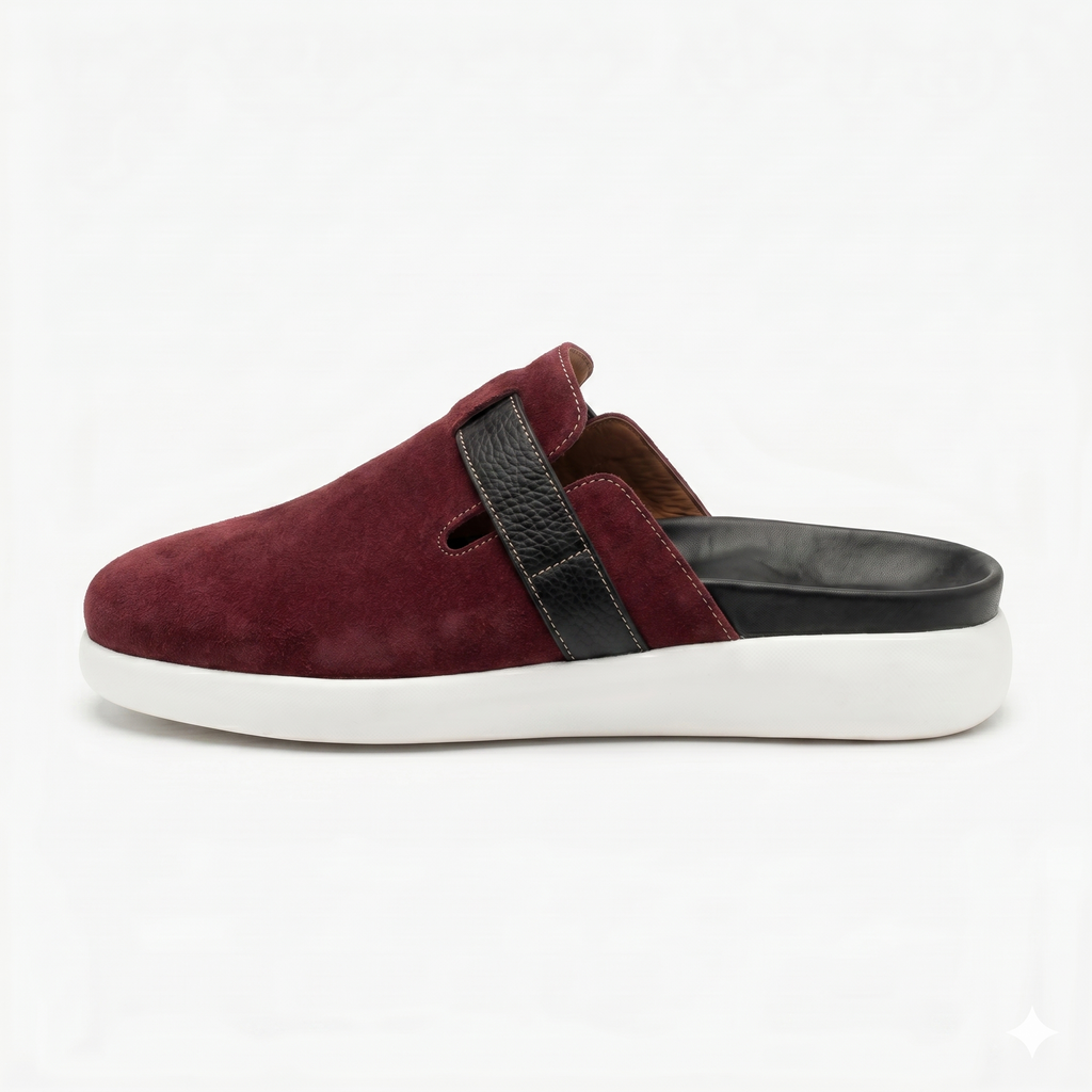 The Nomad Suede Clog – Cherry