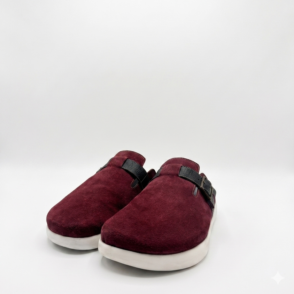 The Nomad Suede Clog – Cherry