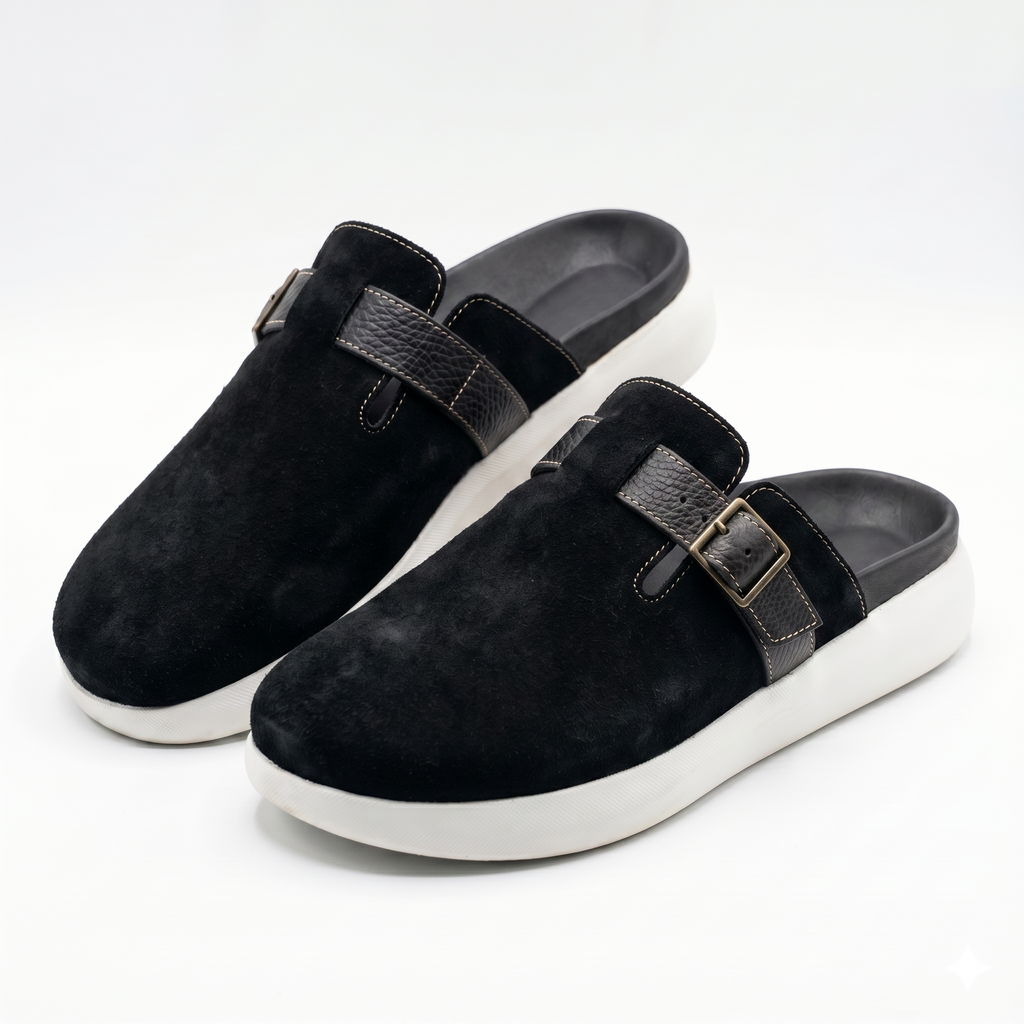 The Nomad Suede Clog – Obsidian
