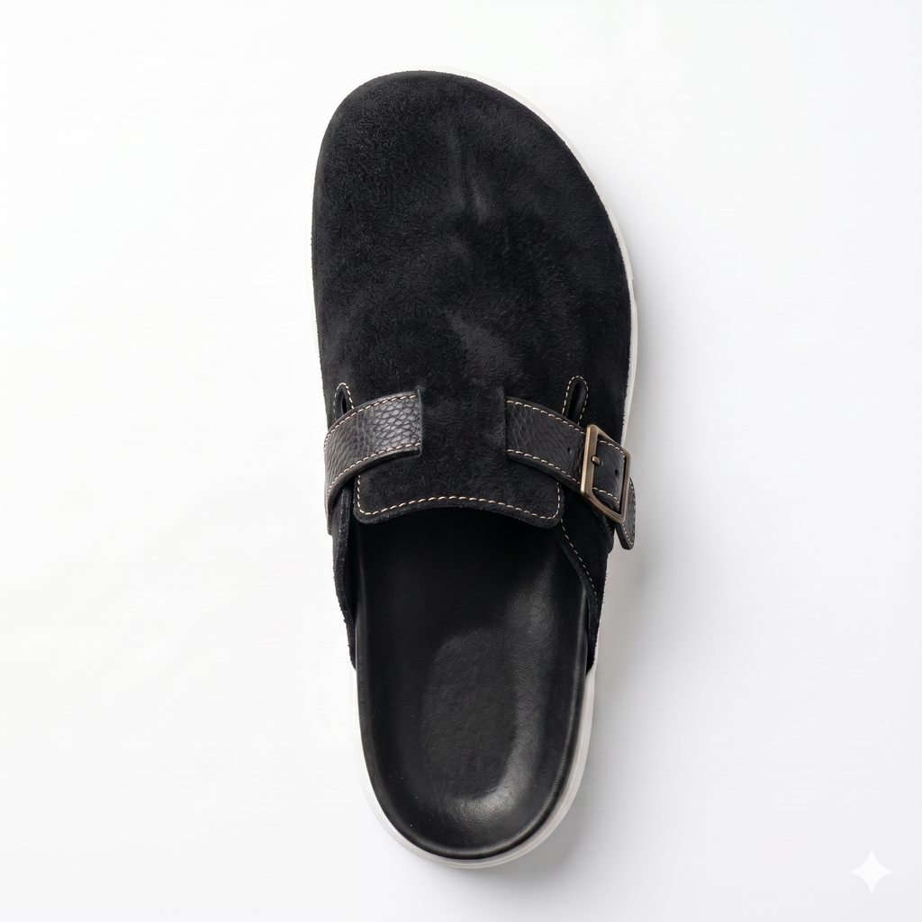 The Nomad Suede Clog – Obsidian