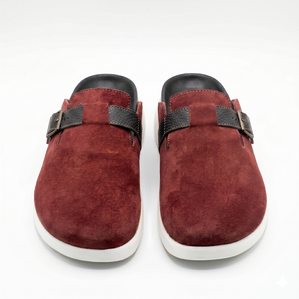 The Nomad Suede Clog – Cherry