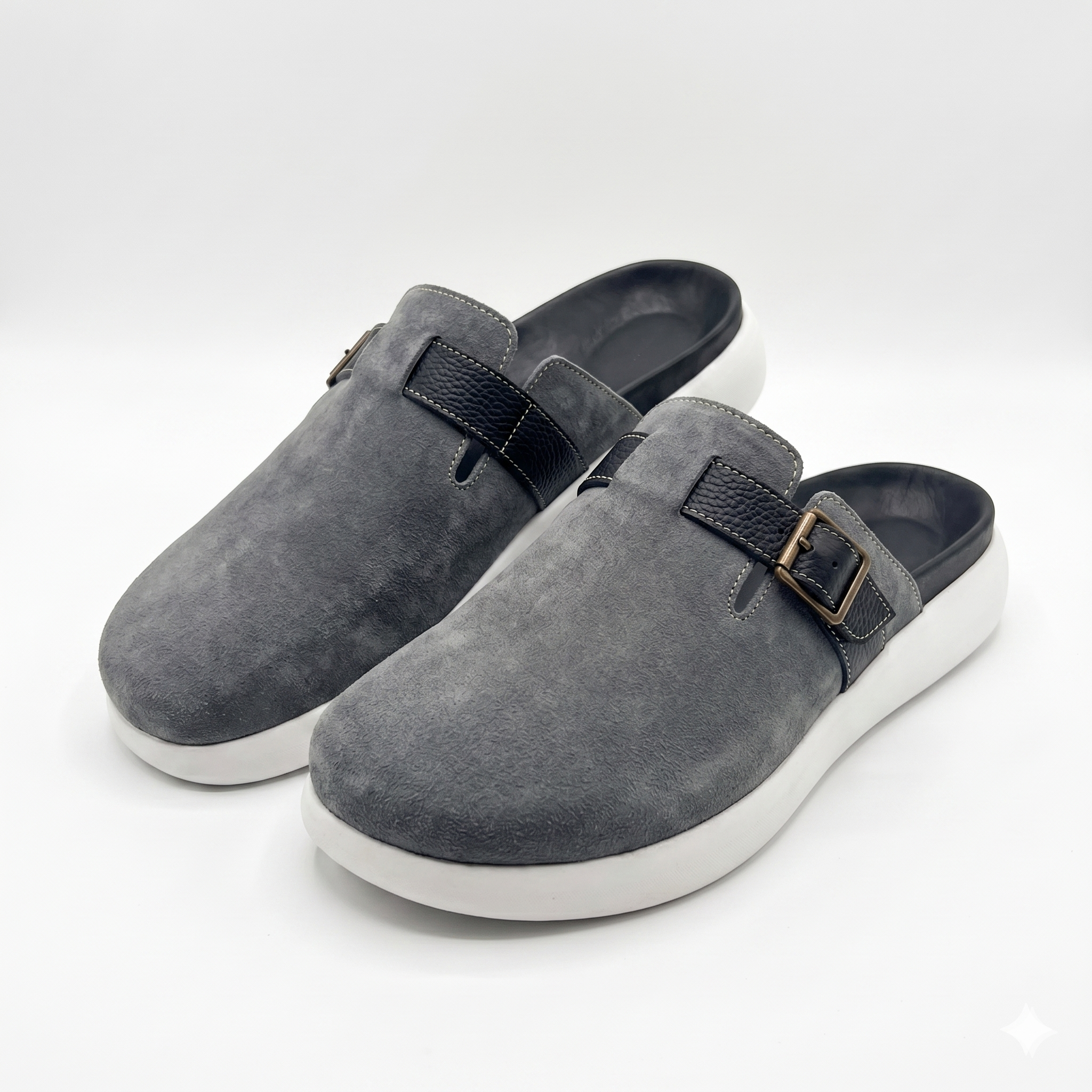 The Nomad Suede Clog – Stone Grey