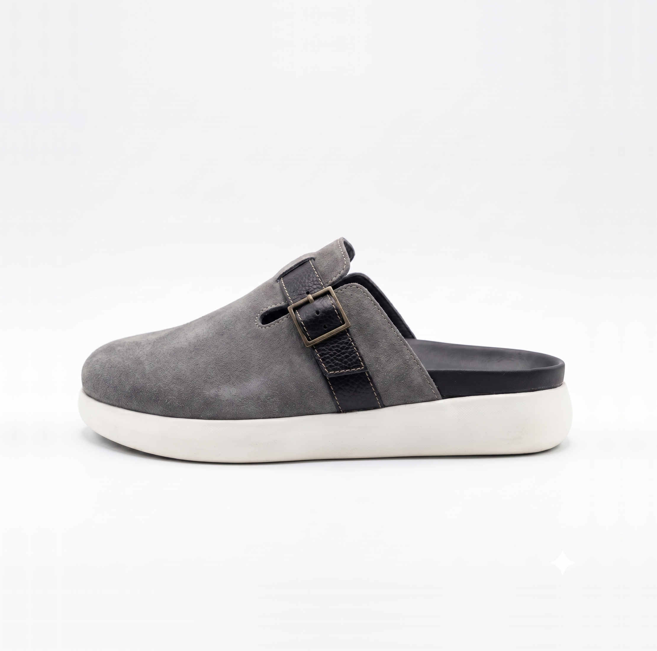 The Nomad Suede Clog – Stone Grey